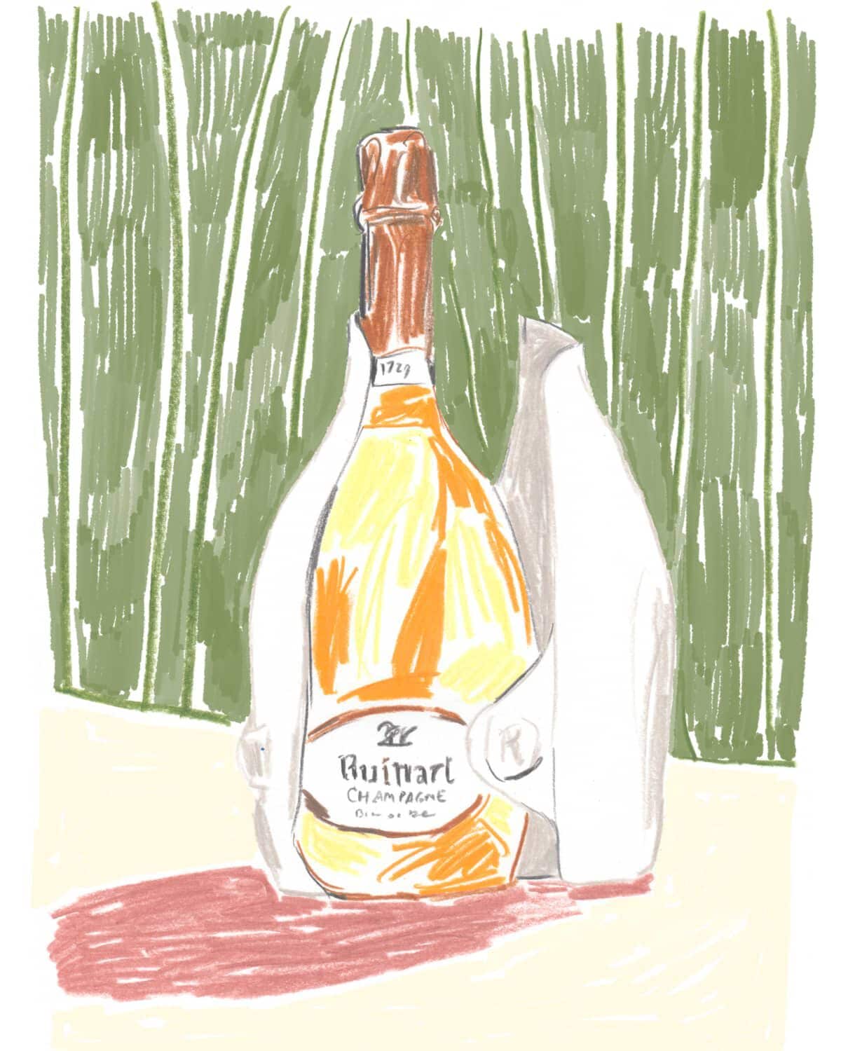 Illustration of Ruinart Blanc de Blancs second skin Illustration of Ruinart Blanc de Blancs second skin