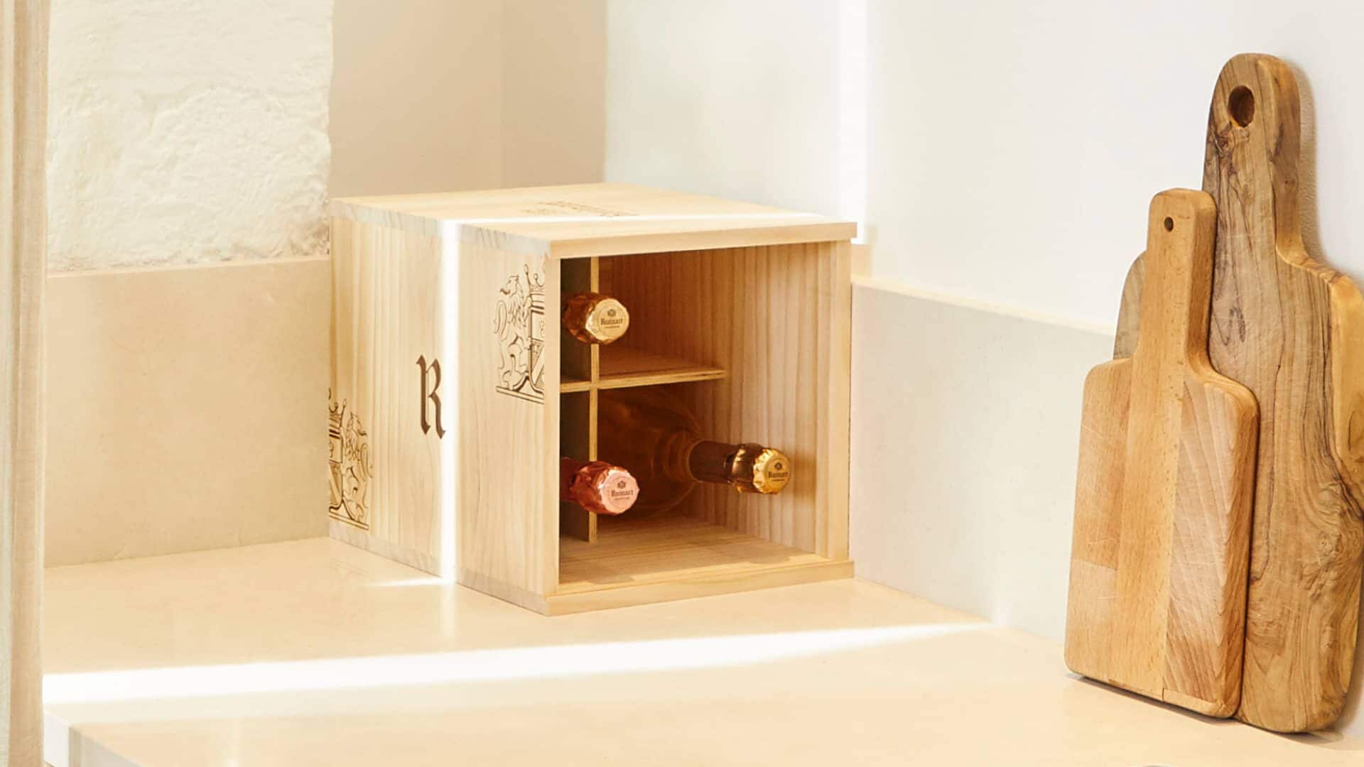 Caisse cave bois Ruinart