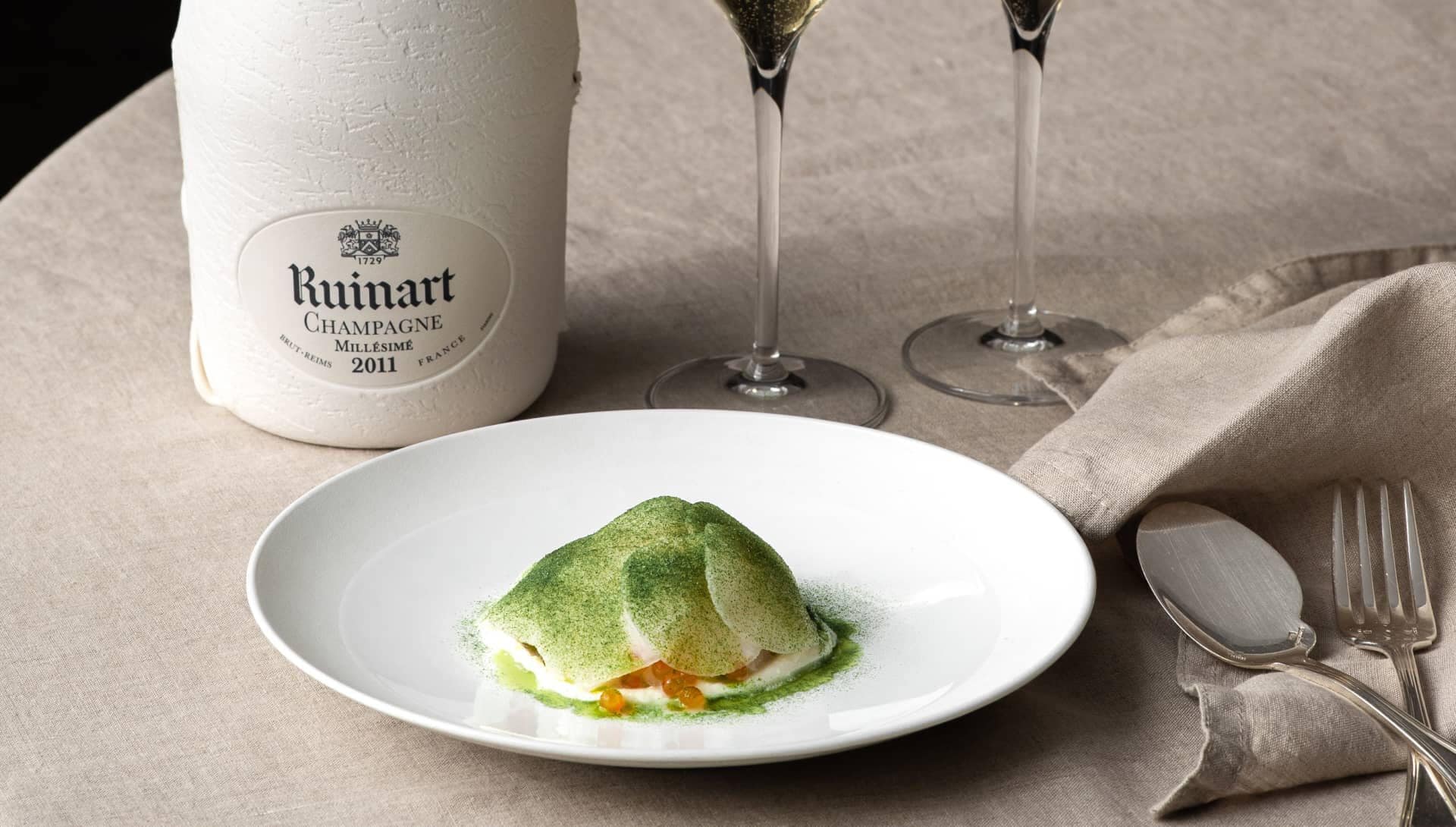 Ruinart Brut x SCALLOP CARPACCIO