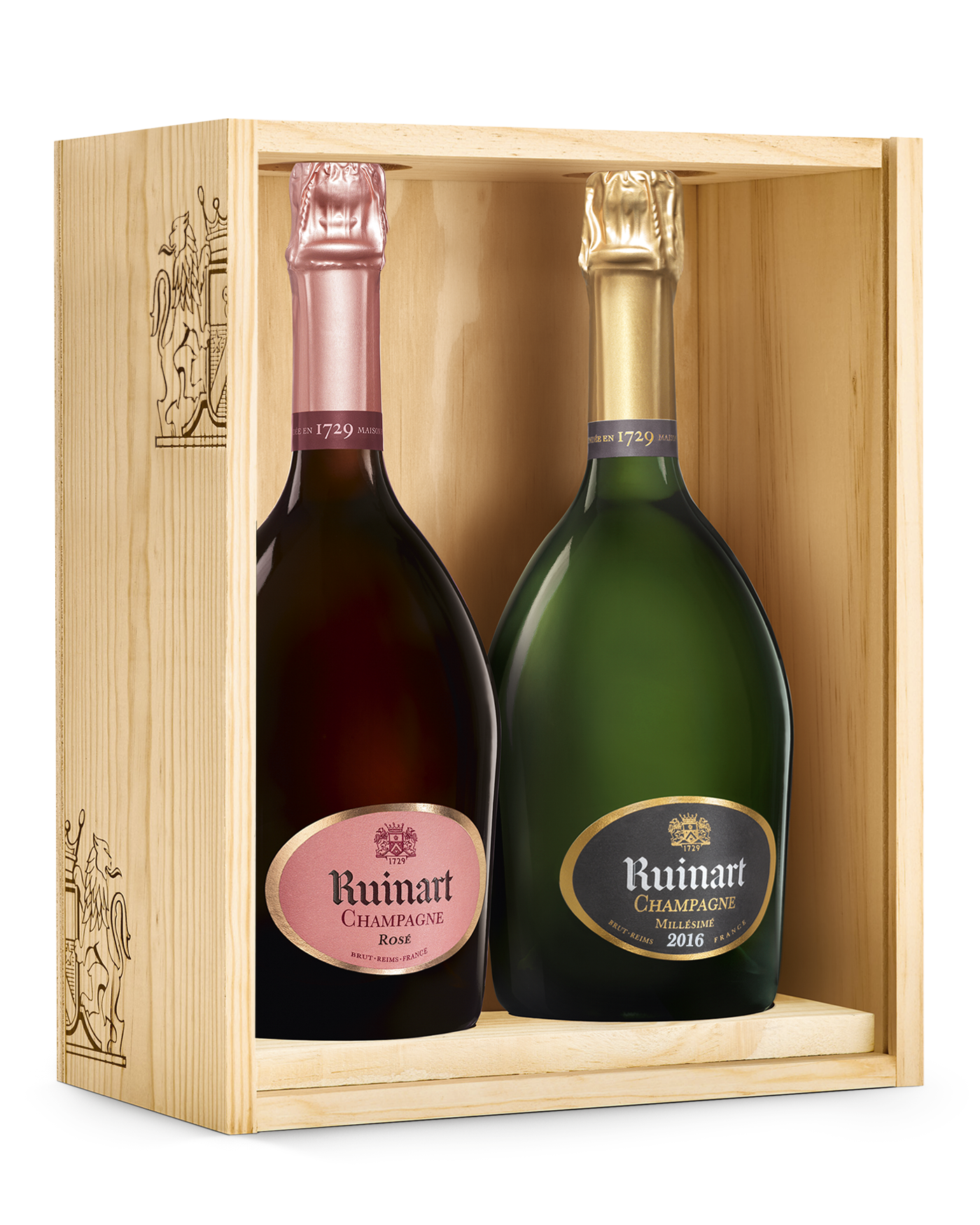 Duo R de Ruinart 2016 et Ruinart Rosé
